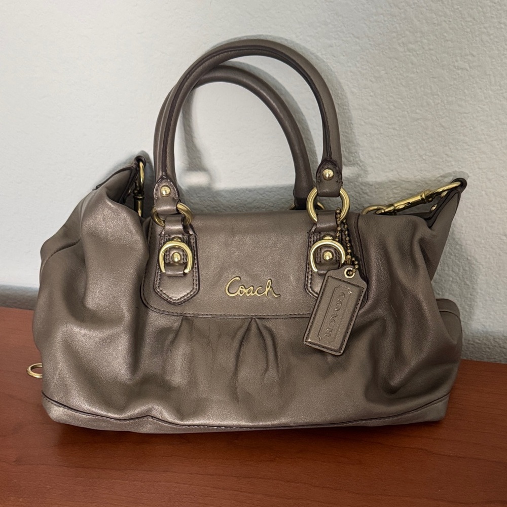 Coach metallic olive  Handbag